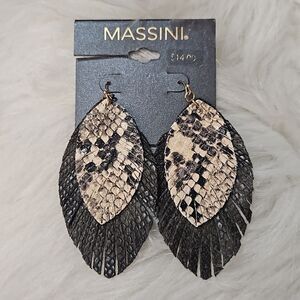 Leather Feather Earrings